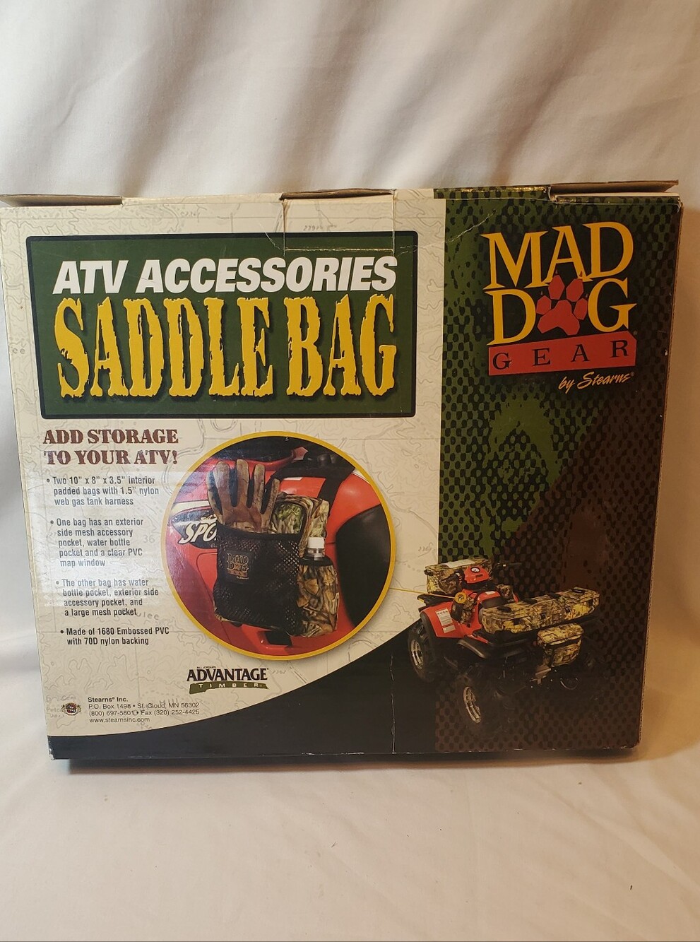 Mad Dog Gear By Stearns Vintage ATV Accessories Camo Saddle Bag 10"x8"x3.5" (2)